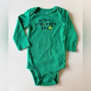 Carter's Green Long-Sleeve 'My First St. Paddy's Day' One-Piece